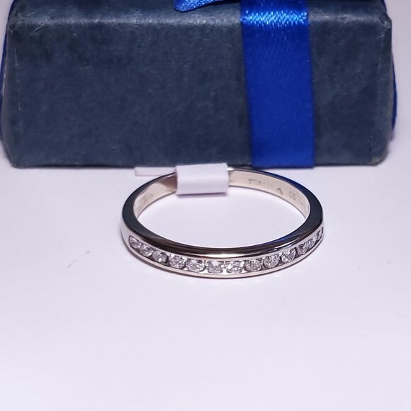 Estate .40ctw Natural Rd Diamond SI3 H Channel 14Kt W/Gold S-7.5 Band Ring#23089 - Picture 5 of 6